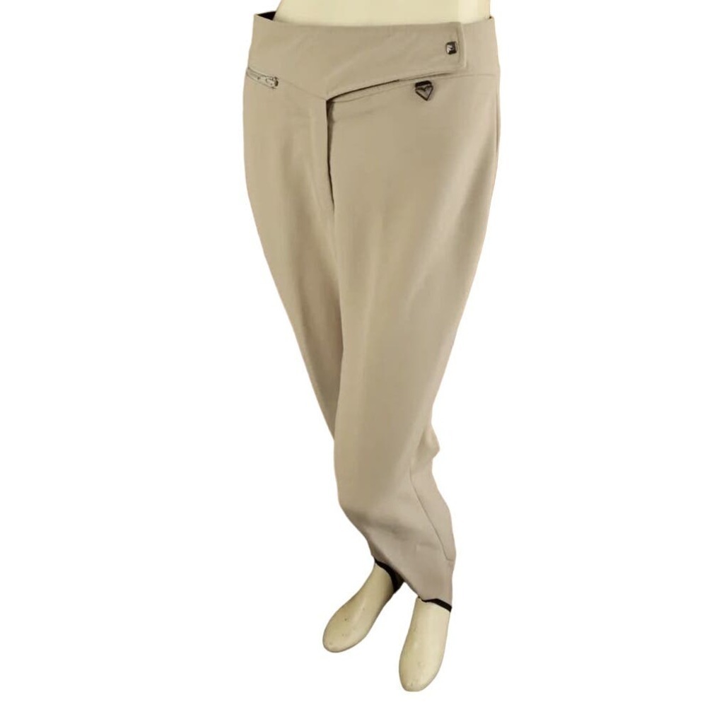 Obermeyer Vintage Womens Wool Blend Stirrup Ski Pants beige High Waist Size 8L